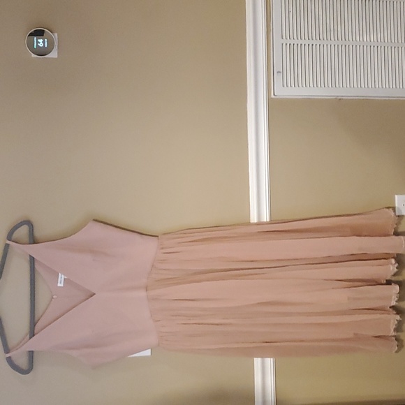Dress the Population Alicia Midi Dress Blush Pink Size L - Picture 3 of 10